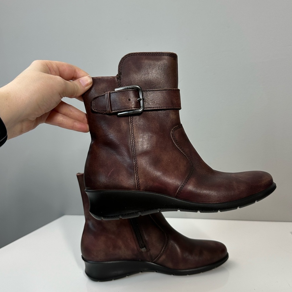 Ecco Women’s Finola Wedge Ankle‎ Boots Size 6-6.5 Leather Steampunk - Picture 11 of 15